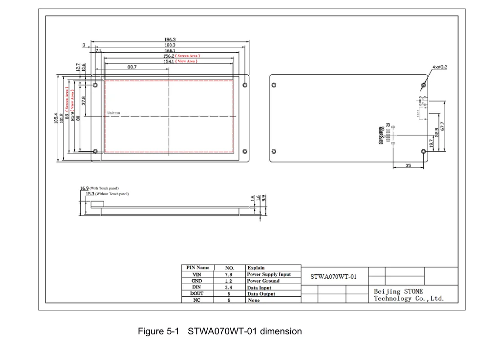 7 Inch HMI NEW Serial LCD Display Module with Program + Touch Screen for Equipment Control Panel STWA070WT-01