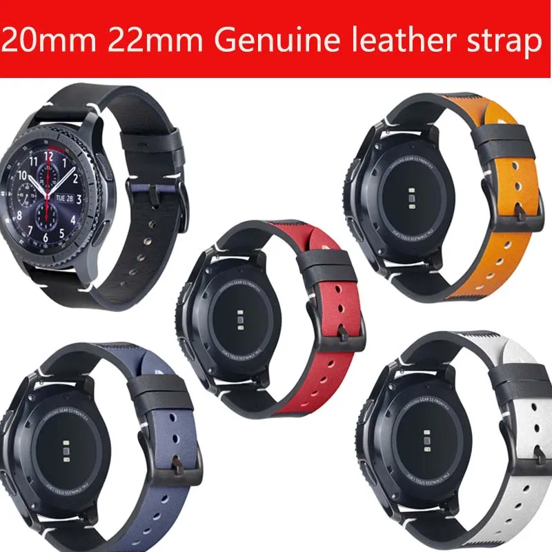 Ремешок сменный для samsung galaxy Aactive2 42 46 s3 zenwatch band браслет из натуральной кожи amazfit 3 2