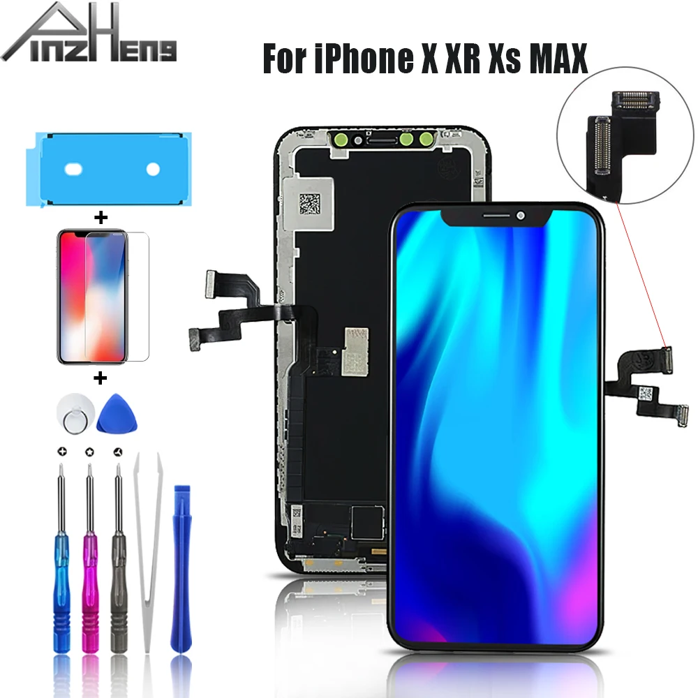 PINZHENG LCD экран для iPhone X XR Xs Max дисплей Oled TFT OEM Качество дигитайзер сборка Repalcement