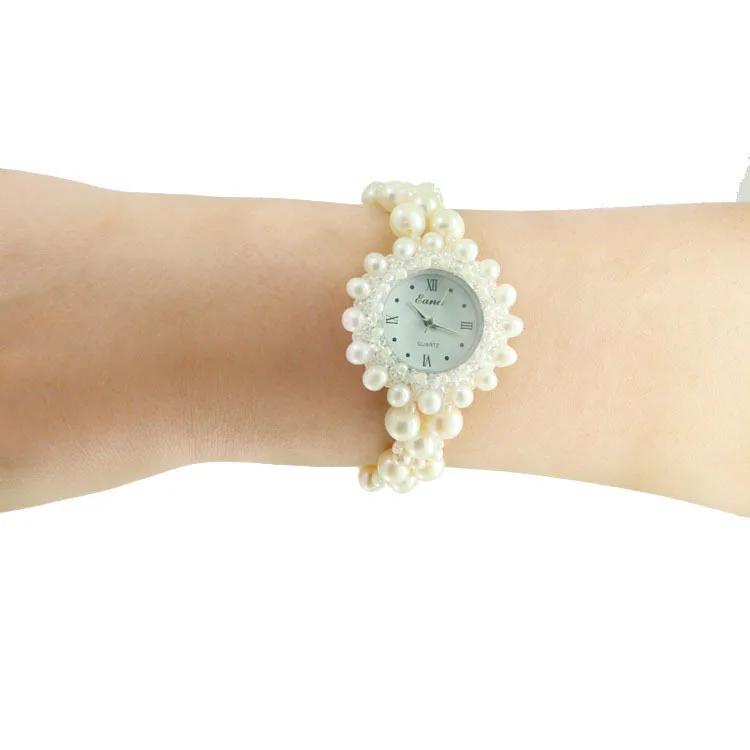 

White Pearl WOMEN'S Quartz Watch Natural Pearl Bracelets Jewelry Fashionable Watch Wechat Business Supply of Goods Delivery