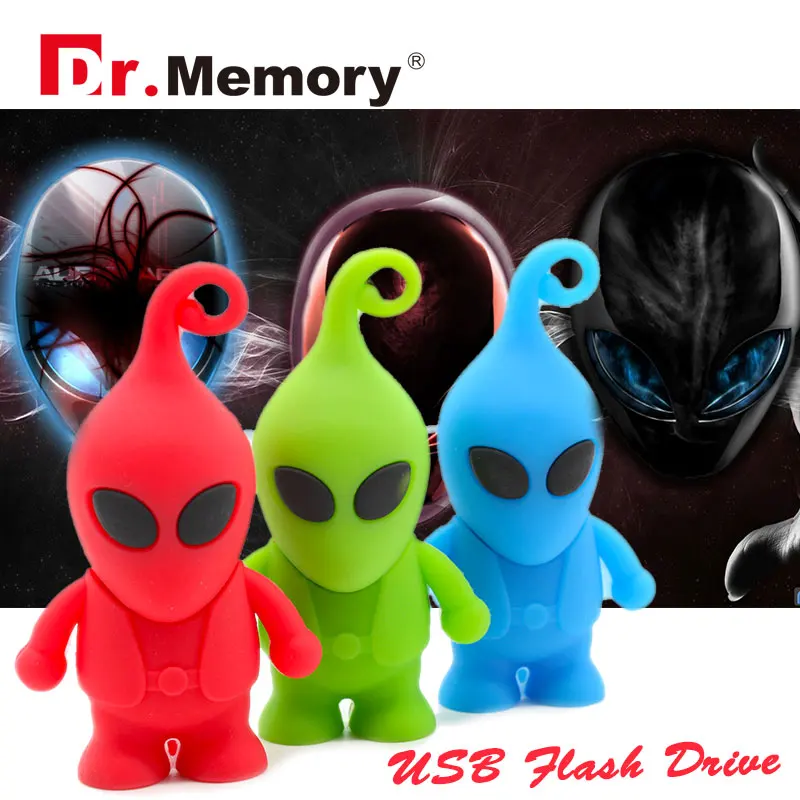 

Dr.Memory Pen Drive 128GB Cartoon Cute Alien USB Flash Drives 64GB 32GB 16GB 8GB 4GB USB Flash Pendrive Memoria Disk U Dish