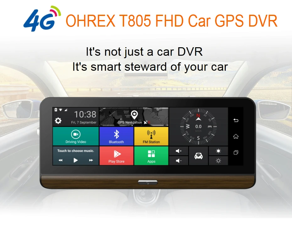 Автомобильный видеорегистратор с двумя объективами 4G / 3G ADAS Wi Fi Android GPS навигация