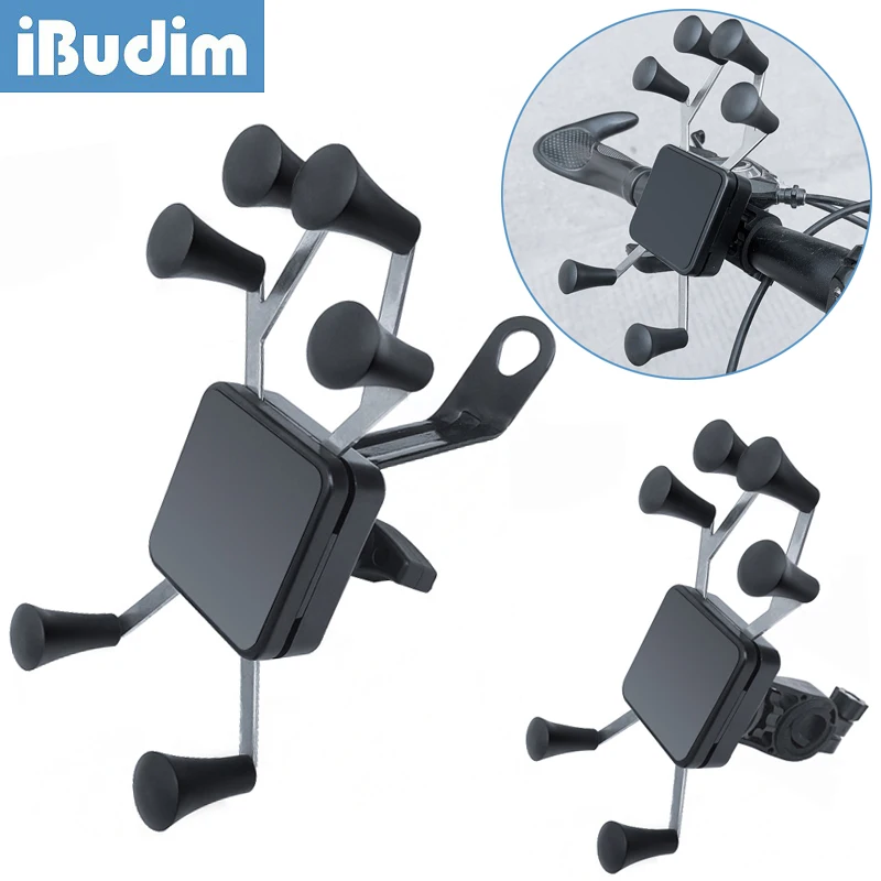 

iBudim Motorcycle Rear View Mirror Mobile Phone Holder Bicycle Handlebar Phone Stand Mount Bike Phone Holder For iPhone Samsung
