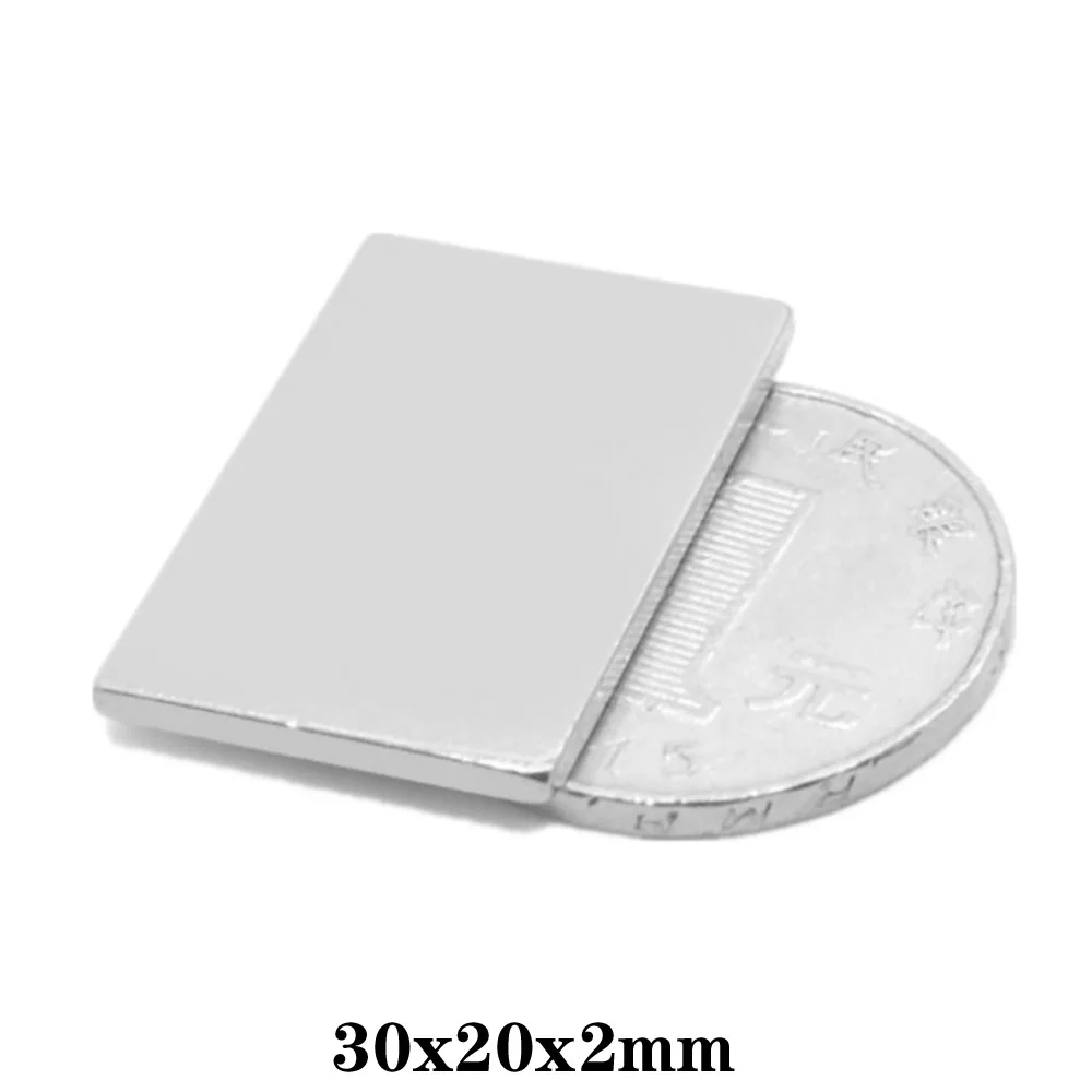 2 ~ 100 шт. 30X20X2 мм супер сильный неодимовый магнит 30*20*2 постоянный магнитный блок 30 x
