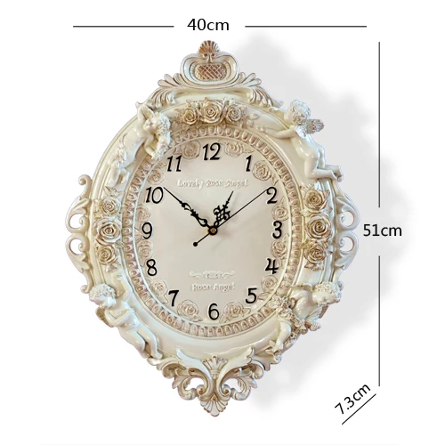 Art Mute Wall Clock Watch Angel Quartz Clock Beige  