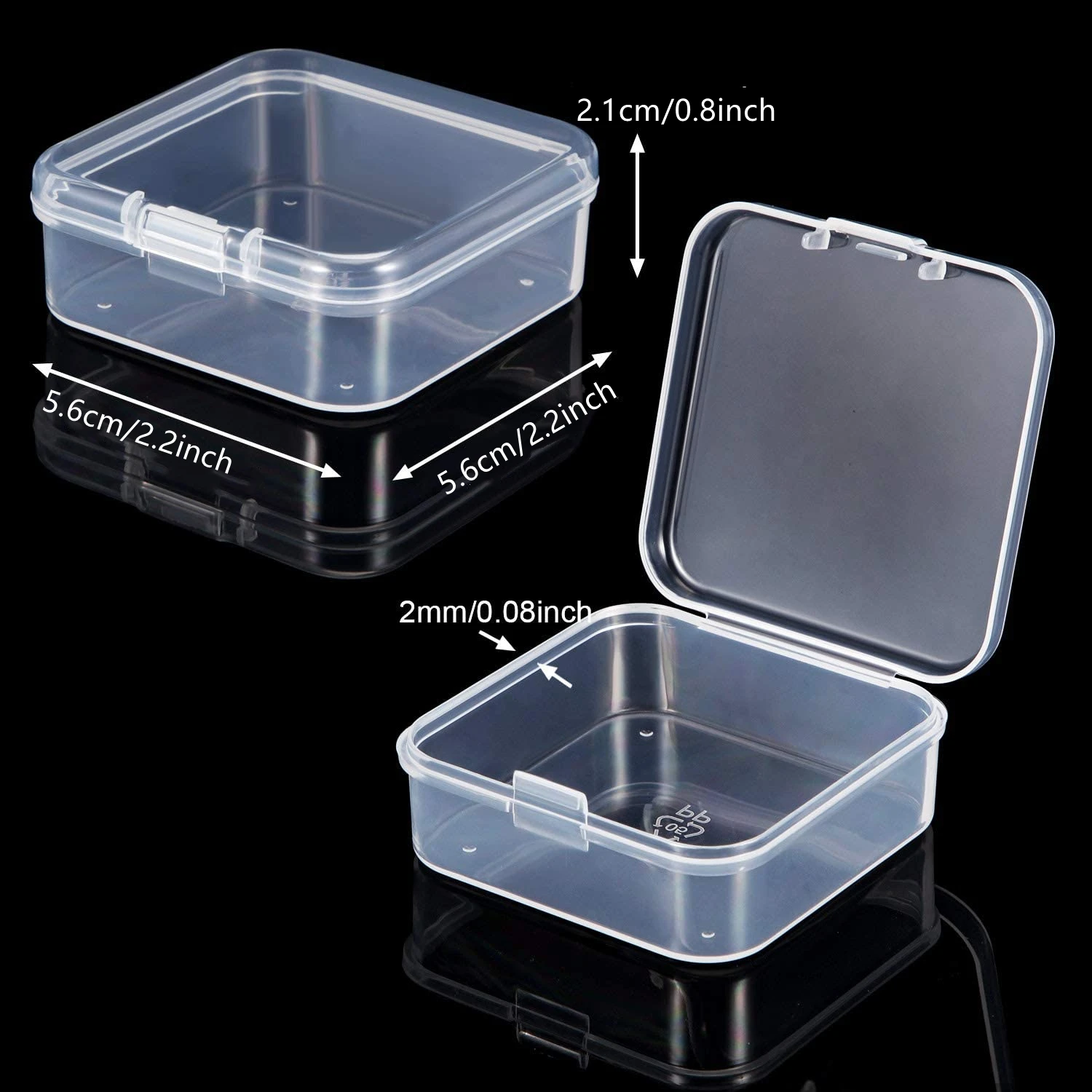 5Pcs Square Jewelry Earrings Rings Storage Case Finishing Container Package  BW 