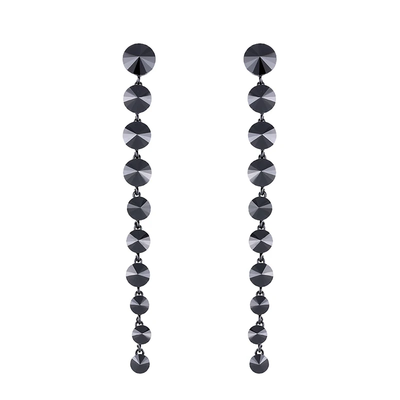 OCESRIO, длинные черные серьги с цепочкой для женщин, висячие серьги с кристаллами, висячие серьги в стиле панк, готика, ювелирные изделия для вечеринки, ers-m57