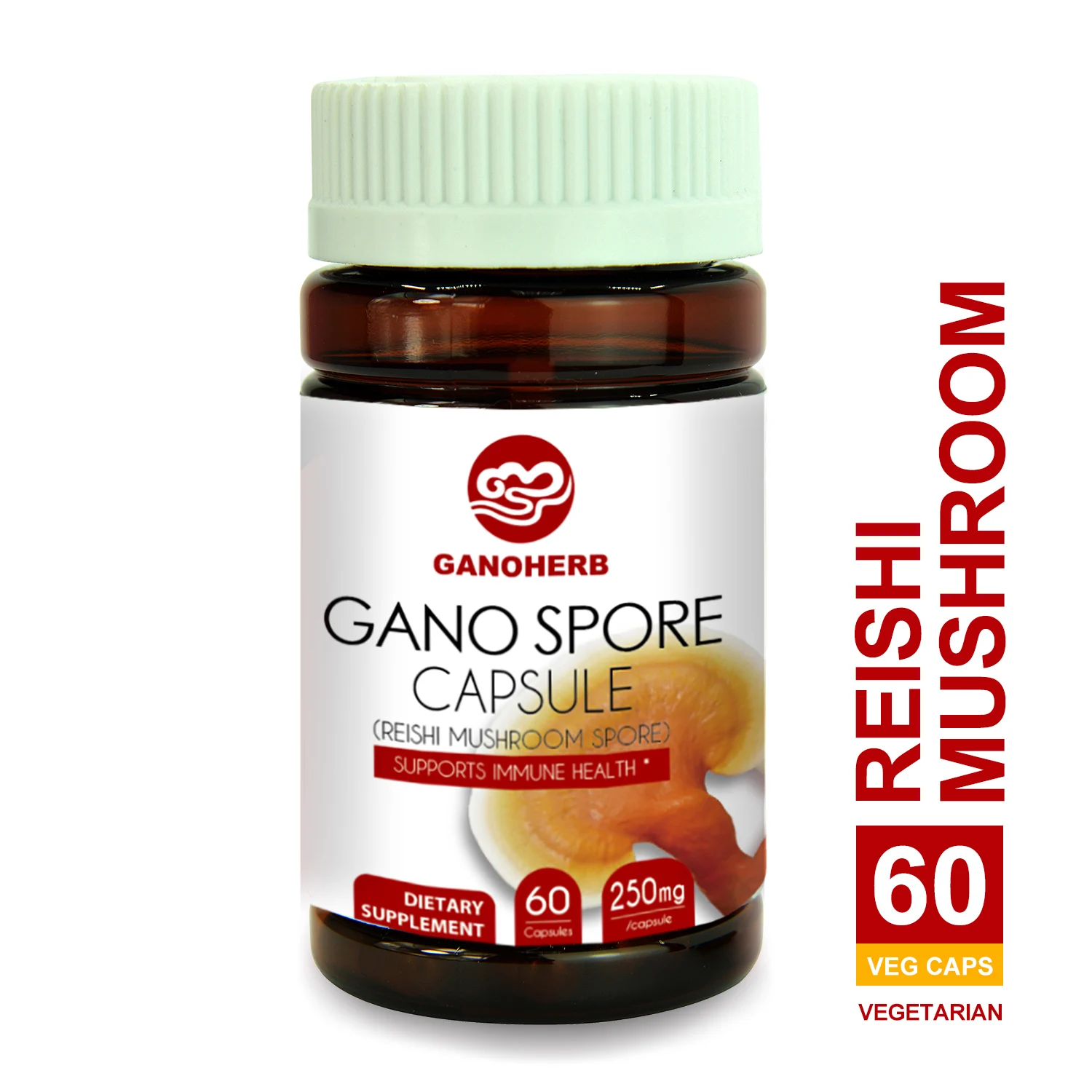 Органические капсулы для грибов рейши GANOHERB с 100% порошком Рейши повышения