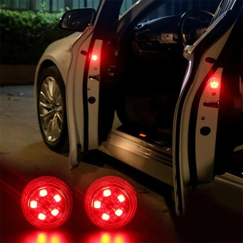 

5PCS LED Car Opening Door Safety Warning Anti-collision Lights Magnetic Sensor Strobe Flashing Alarm Lights Parking Lamp
