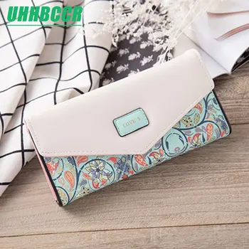 

UHHBCCR Fashion Printing Women Wallets Leather Women Purse High Quality Wallet Female Clutch Large Capacity WBS125