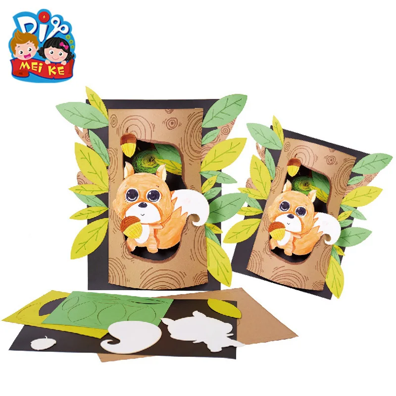  Tree Hole Squirrel Arts & DIY Toys for Children Kindergarten Manual Learning Education Toys Montess - 4000264935423
