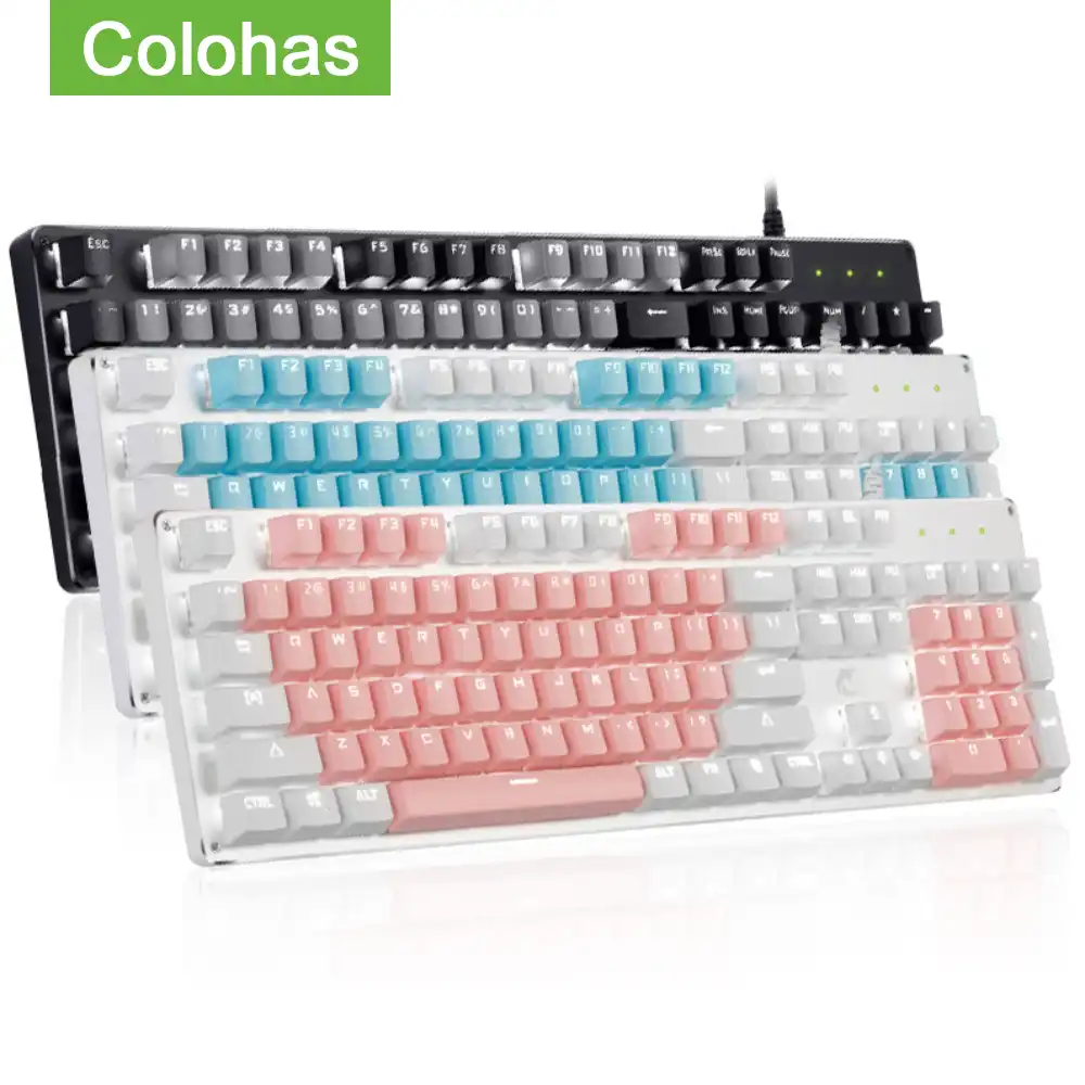 Usb有線ゲーミングメカニカルキーボードマウスpcゲーマー機械スイッチ104キーキーボードで設定バックライト キーボード マウスセット Aliexpress
