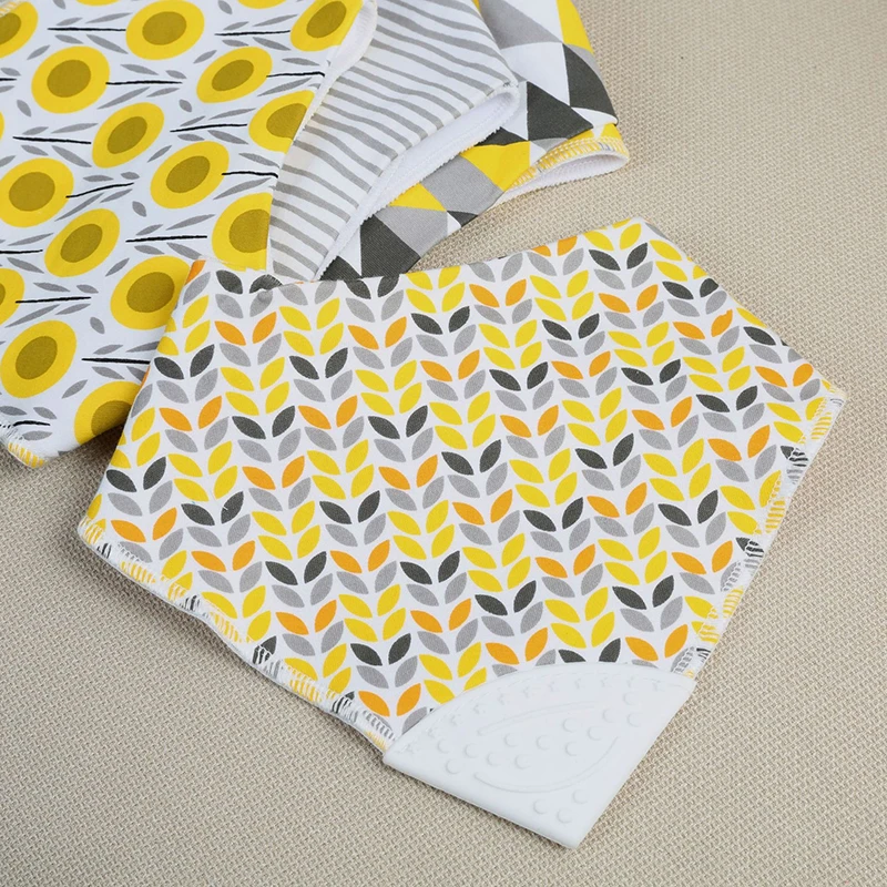 Silicone Bib Infant Baby Nursing Newborn Breast Feeding with Silicone Teether bibs  bandana Burp Cloths Accessories YAB020