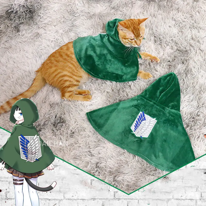 

Anime Attack on Titan Cosplay Costume Survey Corps Cloak Cape for Pet Dog Cat Photography Props Pet Supplies Shingeki No Kyojin