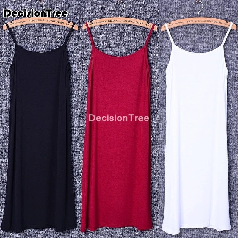 strap white cotton bottoming dress tank sleeveless cotton o neck dress vintage slips underdress petticoat intimates