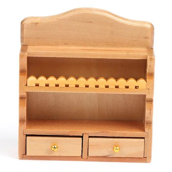 

1/12 Dollhouse Mini Wood Cabinet Wall Mounted Cabinet Shelf Storage Doll Decoration Kitchen Furniture Toys