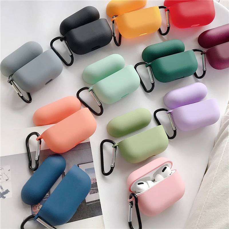 Однотонный чехол для гарнитуры + крючок AirPods Pro3|Аксессуары наушников| |