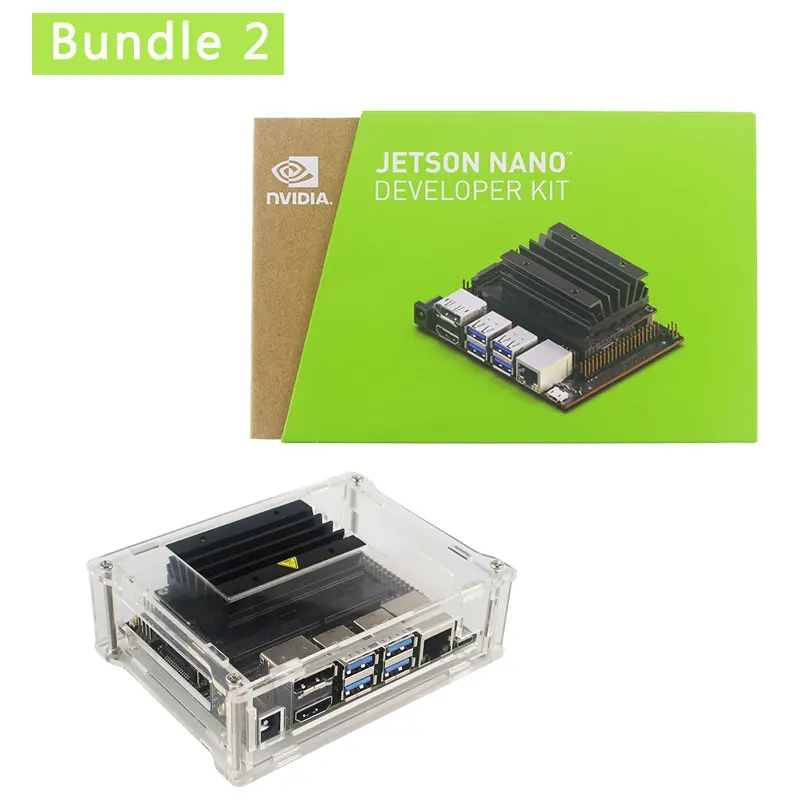NVIDIA Jetson Nano Developer Kit Cortex-A57 1,43 ГГц 128-core Maxwell GPU Акриловый Чехол | вентилятор | адаптер питания | sd-карта | HDMI - Комплект: Комплект 2