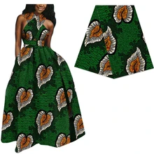 Зеленая африканская печатная настоящая голландская восковая ткань для женского платья 6 ярдов DIY шитье батик ткань из Анкары и Нигерии восковая ткань 528