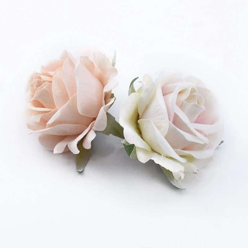 100pcs Christmas Wedding Decorative Wreath Silk Roses Head Artificial Flowers Wholesale Bridal Accessories Clearance Home Decor