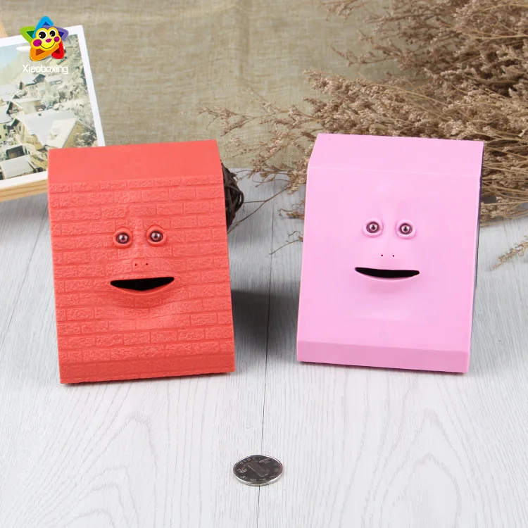  Eat Money Face Piggy Bank Smart Induction Money Box Electric Creative Coin Can Home Decor Money Sav