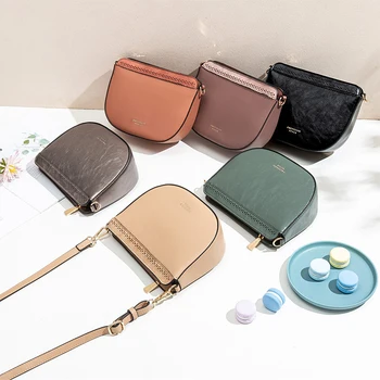 

Brand Design Crossbody Bag 2020 New Luxury Hollow Out Semicircle Small Round Bag Women Brief Shoulder Bag Sling Bag for Travel