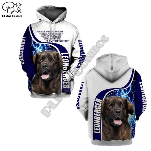 Hoodies Унисекс Мужские толстовки с 3d принтом собаки леонбергер на молнии осенние толстовки с длинными рукавами Женский пуловер спортивный костюм с капюшоном Весенняя верхняя одежда - Цвет: Hoodies