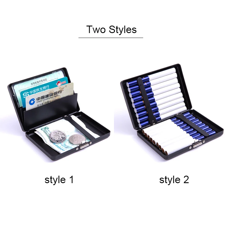 Multifunction RFID Metal Female Mini Smart Wallet Cigarette Case For Male Women Creative Aluminum Credit Card Holder Case NEW