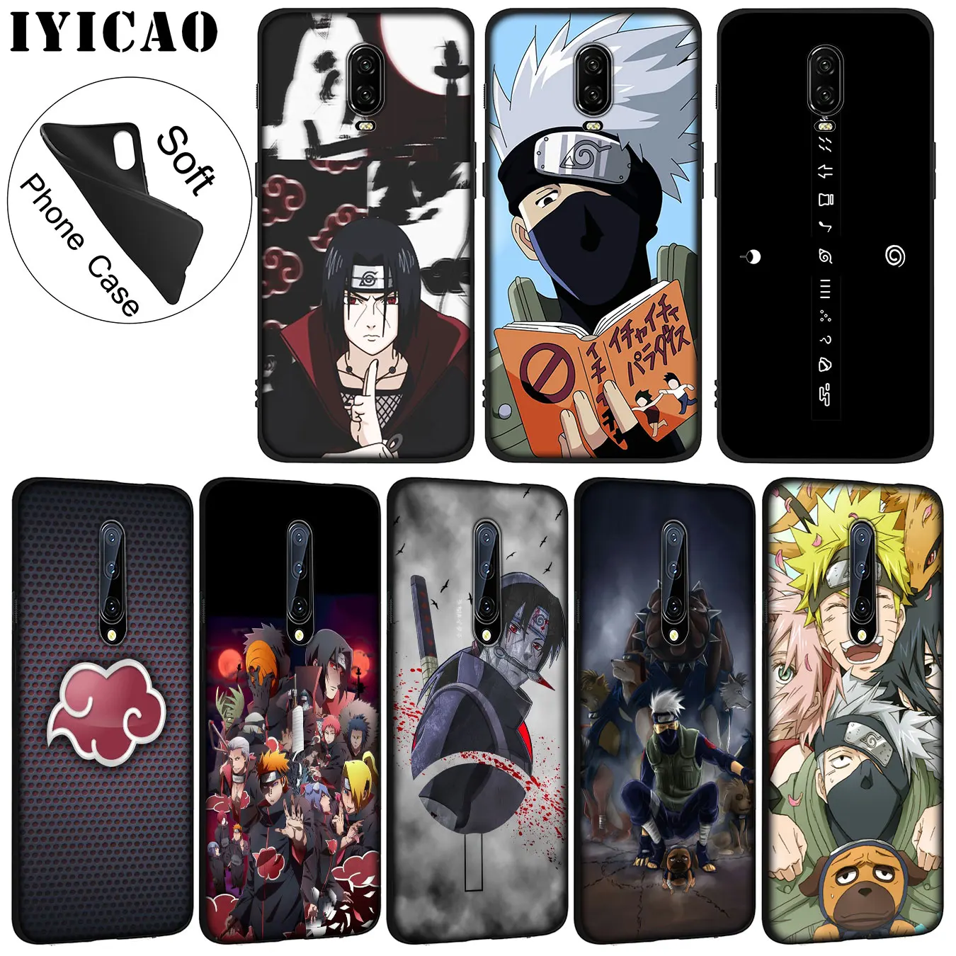 IYICAO NARUTO Hatake Kakashi Мягкий силиконовый чехол для телефона Oneplus 7T 7 Pro 6T 5 5T черный из ТПУ