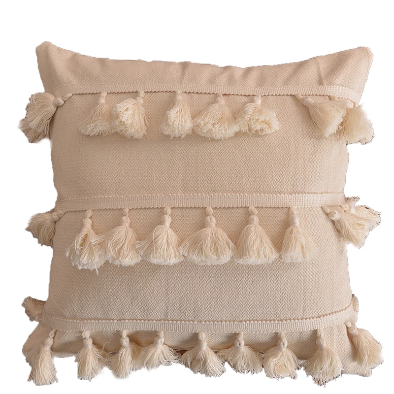Boho Fringe Accent Pillow Cover Lumbar Pillow Cover Bohemian 30X50cm Beige Sofa Decoration Cushion Cover Home Cotton Morocco Boho Fringe Accent Pillow Cover Lumbar Pillow Cover Bohemian 30X50cm Beige Sofa Decoration Cushion Cover Home Cotton Morocco