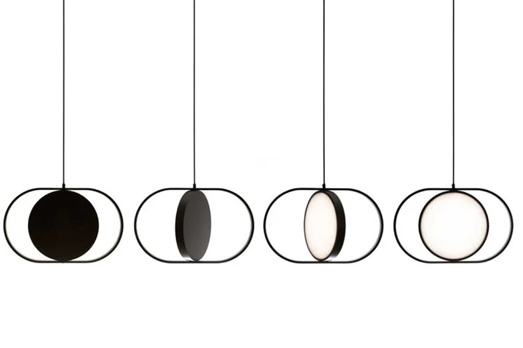 Pingente de Ferro Comprimento do Cabo Moderna Lâmpada Acrílico Preto Barra Cabeceira Quarto Restaurante Led Flip Iluminação Luminárias Lustre 1.2m - 12 luminárias lustre comprimento do cabo 1.2m