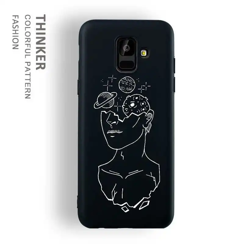 Модный мягкий ТПУ чехол с YJ узором 5," для samsung Galaxy A6 чехол для samsung Galaxy A6 Plus чехол для телефона - Цвет: Thinker