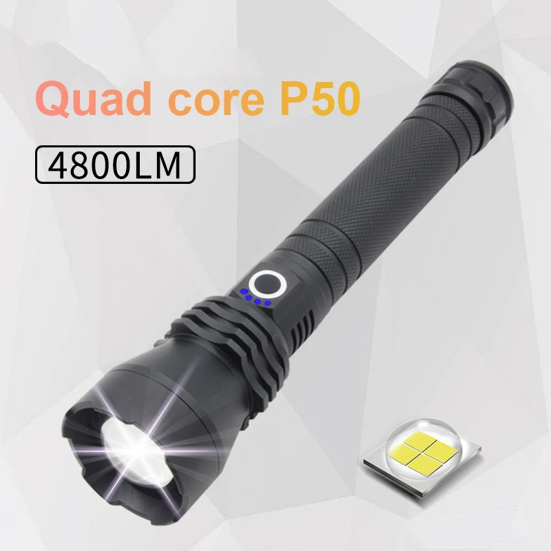 1500 люмен XLamp XHP50 самый мощный светодиодный фонарик USB Zoom Torch 18650 26650 с подзаряжаемой