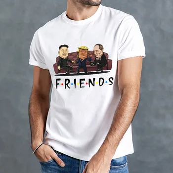 

Summer Funny T Shirt Men Print Cartoon Politicians Friends Trump Election T-shirt Casual Tees Fashion Streetwear TShirt