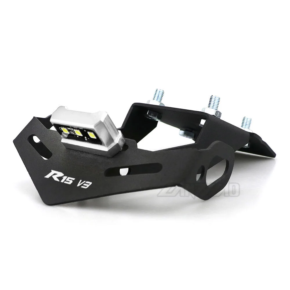 YZF R15 V3 Motorcycle License Plate Frame Bracket Mount Holder with LED Indicator Light for Yamaha R15 V3 2017 2018 2019 2020