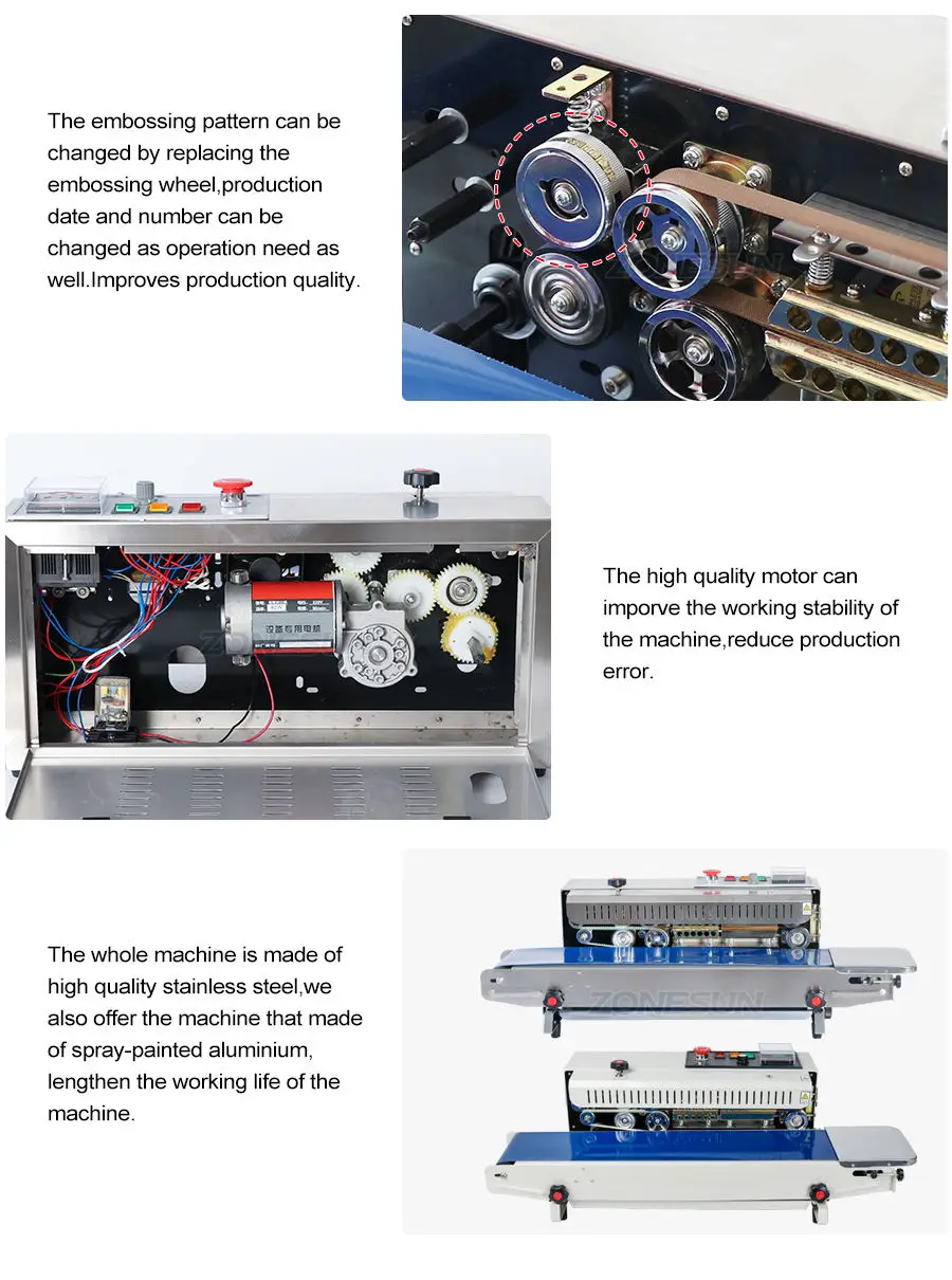 ZONEPACK FR-900 Автоматическая машина для непрерывной запайки пленки, машина для упаковки в полиэтиленовые пакеты, машина для запайки расширенной пищевой ленты 