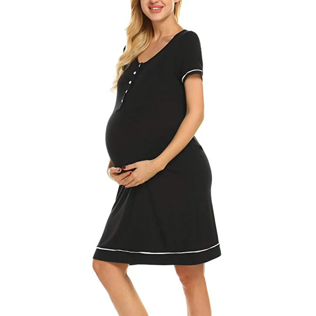 Ночная рубашка для беременных, женская ночная рубашка с коротким рукавом для кормящих мам, ночная рубашка, тренировочный костюм, платье для кормящих грудью, пижама Lactancia