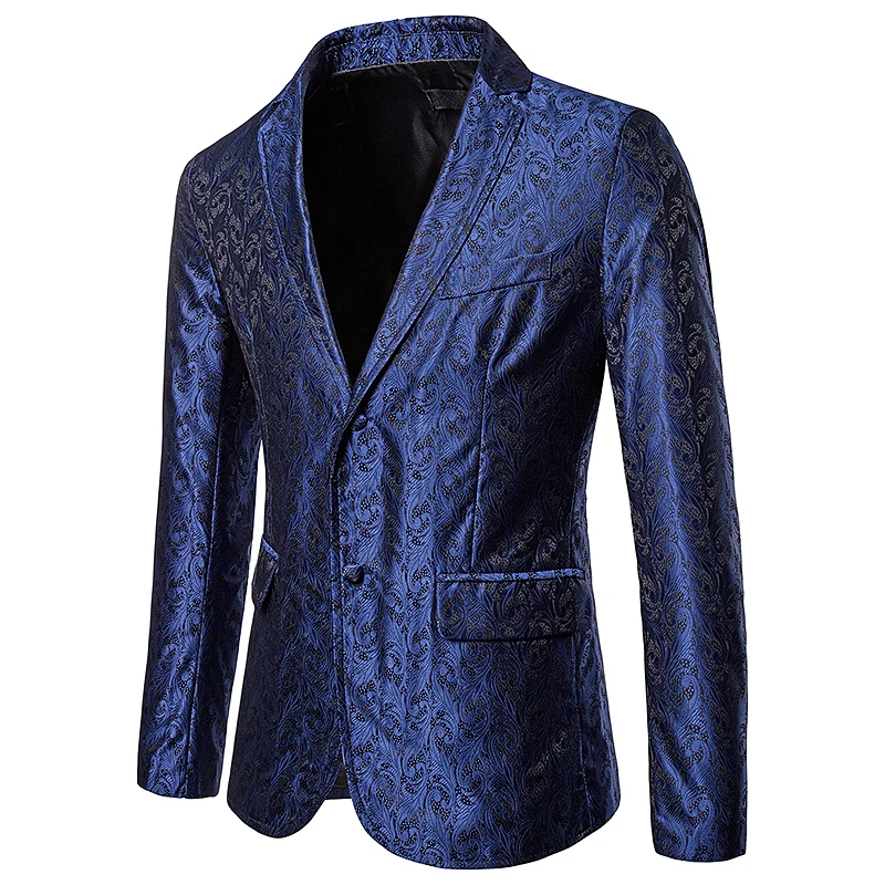 Осенняя модная мужская куртка в английском стиле, деловой Повседневный блейзер с принтом, однотонный костюм с вышитыми цветами, пальто, европейский размер