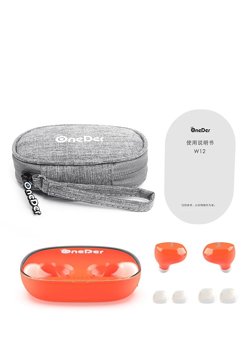 OneDer W12 bluetooth наушники 40 мАч батарея ABS материал наушники-вкладыши tws наушники с зарядный чехол водонепроницаемый IPX5 действительно беспроводные наушники
