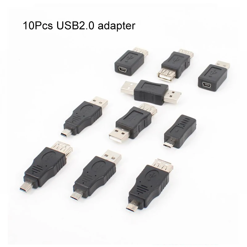 10 шт. Набор Мини конвертер безопасности практичный USB2.0 компьютерные кабели и