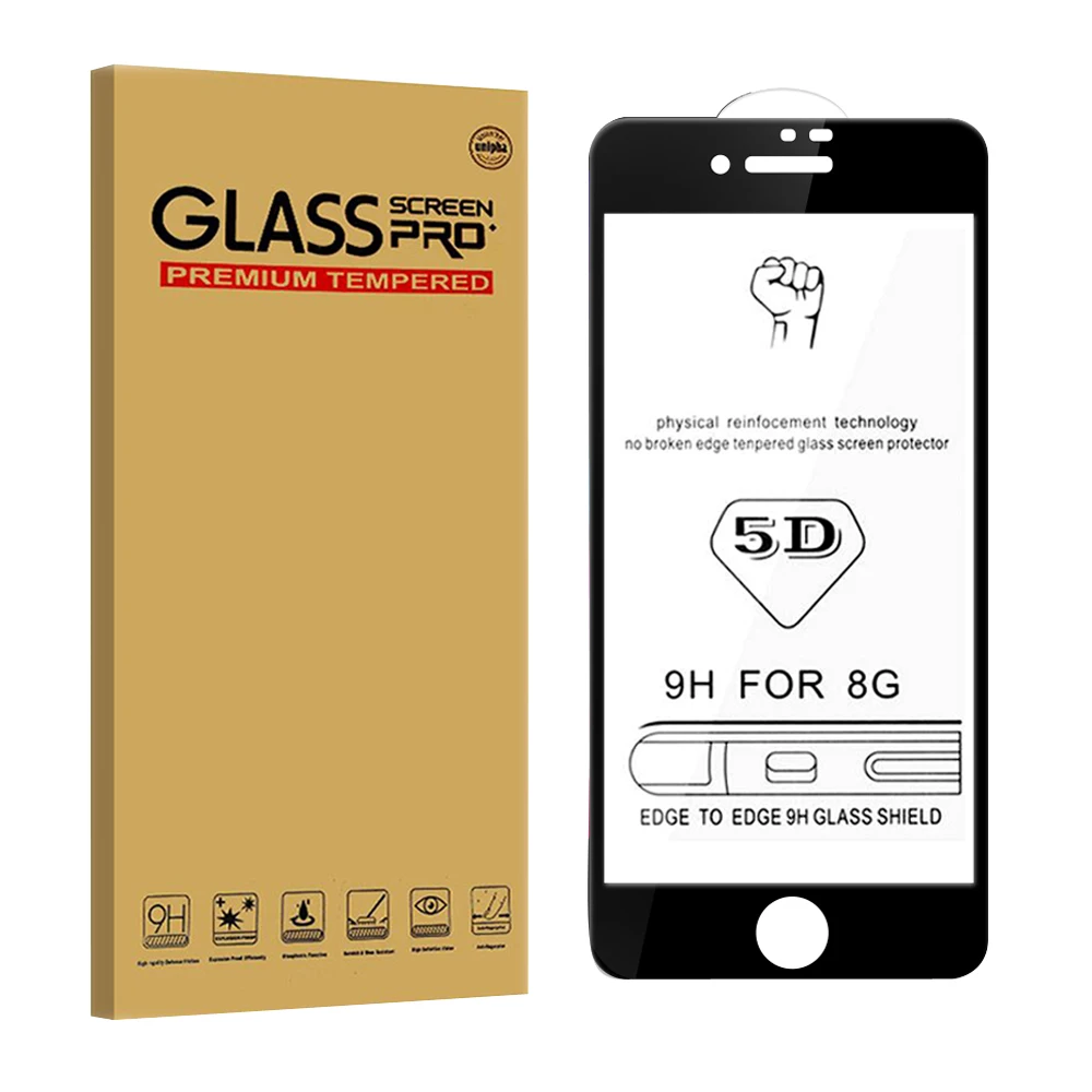 CAMDEMS 5D полное покрытие закаленное стекло для iPhone xs max xr X 8 7 6 6splus Защитное стекло для экрана протектор Розничная коробка 50 шт./лот