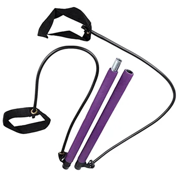 

Universal Yoga Exercise Gym Stick Elastic Bar EVA Lightweight Portable 2 Foot Loops Trainer Pilates Fitness Equipment With CD