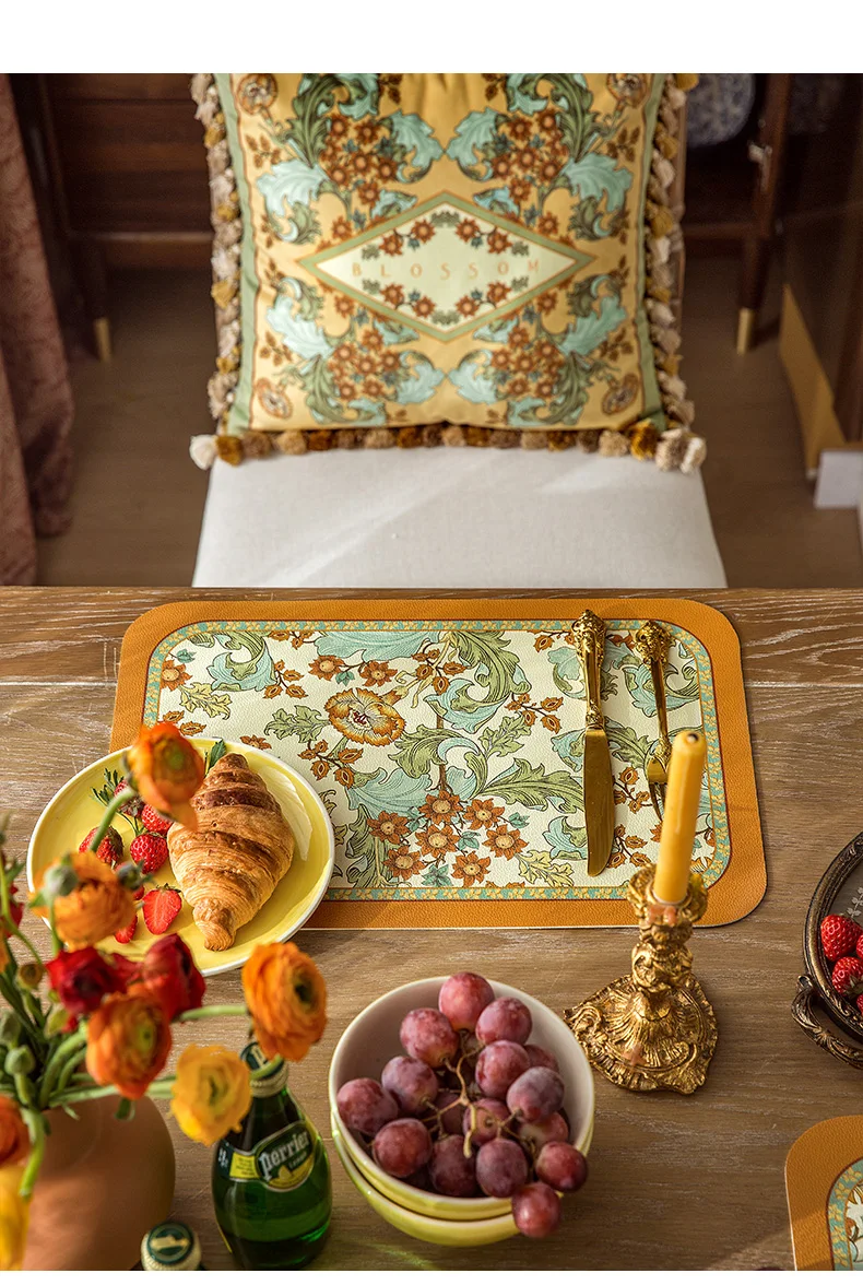 jantar esteiras floral impressão vintage mesa almofada deluxe 30x45cm