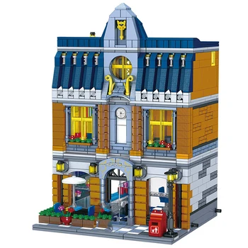 

1367PCS New City Street Tavern Building Block European Houses Architecture Figures Kit Miniature Model Bricks Toys for Kids Gift