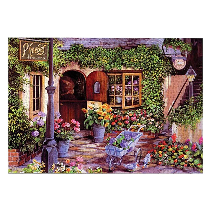 

1000 Piece Landscape Garden House Jigsaw Puzzles for Adults Kids, Every Piece Is Unique,Fit Together Perfectly