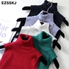 elegant Top spring autumn Knitted Tank top Women Blouse turtlenck sexy Sleeveless sweater vest Female slim top ► Photo 2/6