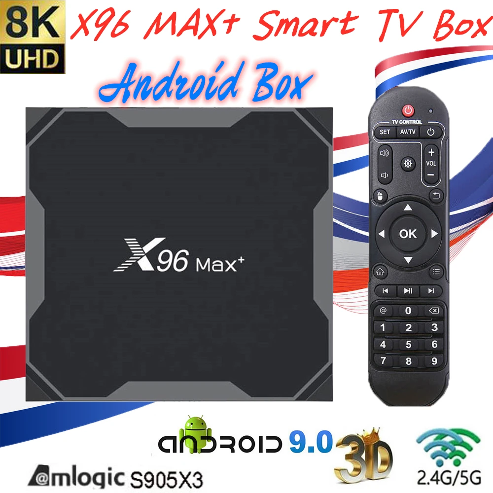 Лучший ip приставка для ТВ Android 9 0 X96 Max plus tv box Amlogic S905X3 X96Max Box 8K 2 4G & 5G Wi Fi Smart 4 к HD медиа плеер|ТВ-приставки и