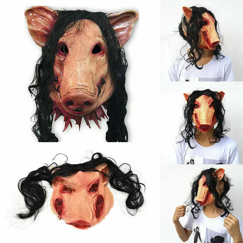 Пугающие маски Sierra Pig Head новинка маска на Хэллоуин с волосами Caveira костюм для