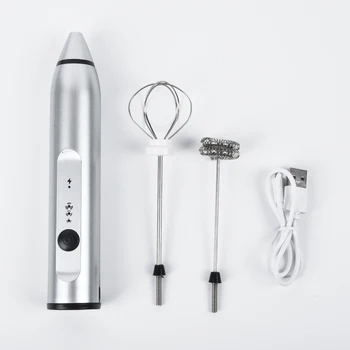 

USB Cable Rechargeable Milk Frother Coffee Foam Maker Egg Spring Whisk Frappe
