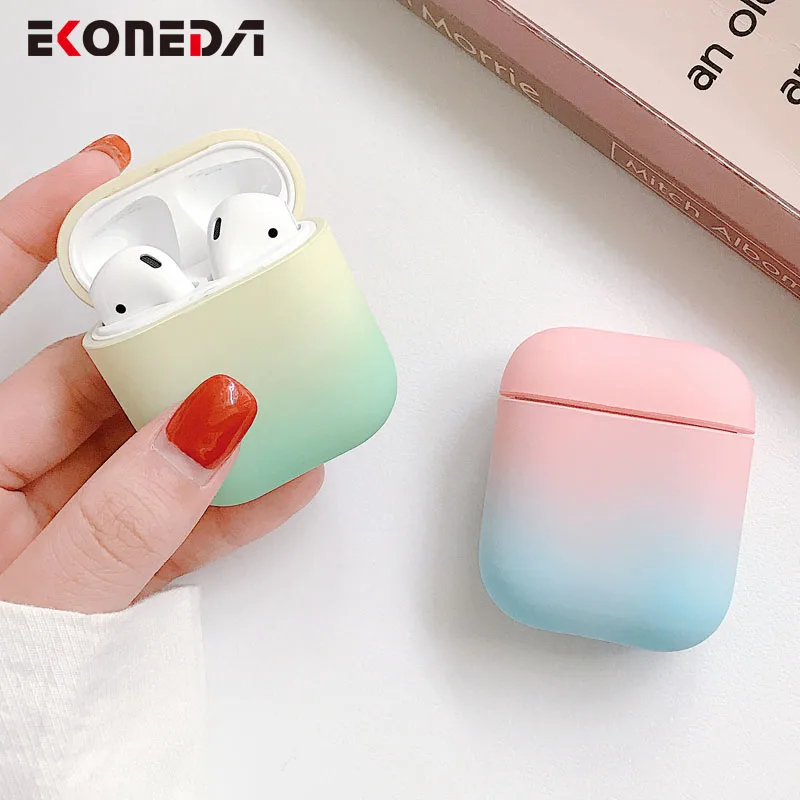 EKONEDA Ingradient Цвета Защитная крышка для Airpods чехол матовый Жесткий Пластик Для женщин чехол для Airpods